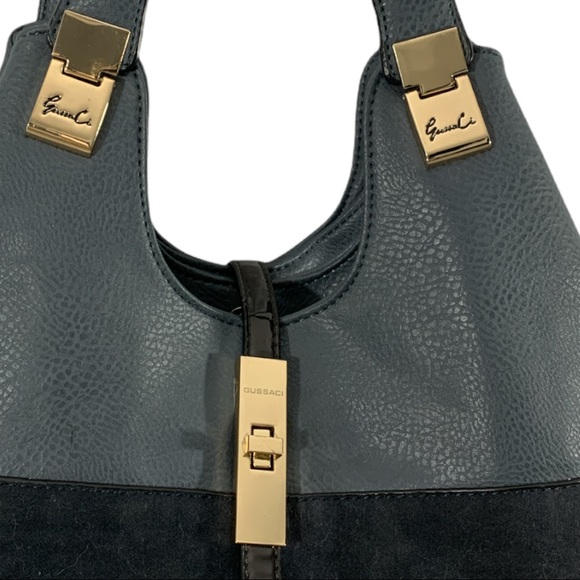 GUSSACI  Grey Shoulder Bag_ Purse Vega Leather - Picture 5 of 15